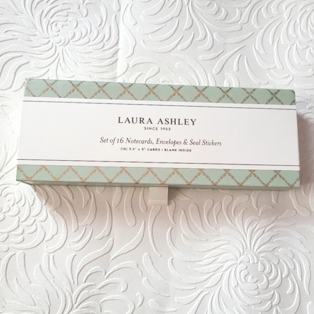 Laura Ashley Note Card Set Blue Floral